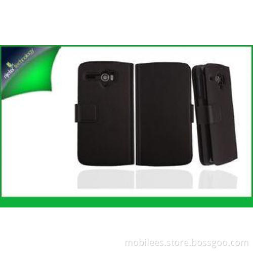 Black Flip type Mobile Phone Protective PU Leather Cases Fo